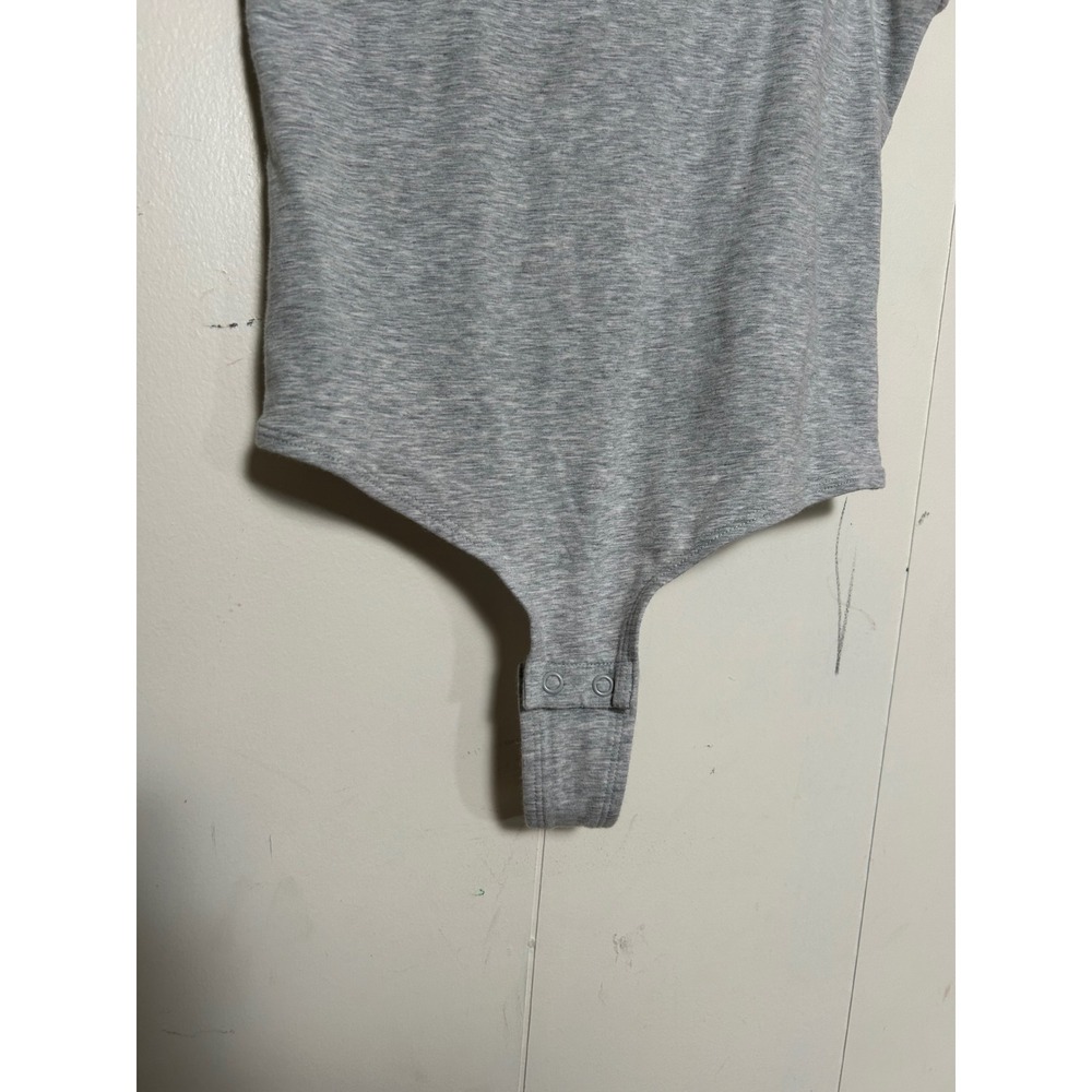 Auden Gray Sleeveless Scoop Neck Bodysuit Small Snap Closure Basic Casual Chic - Picture 2 of 6
